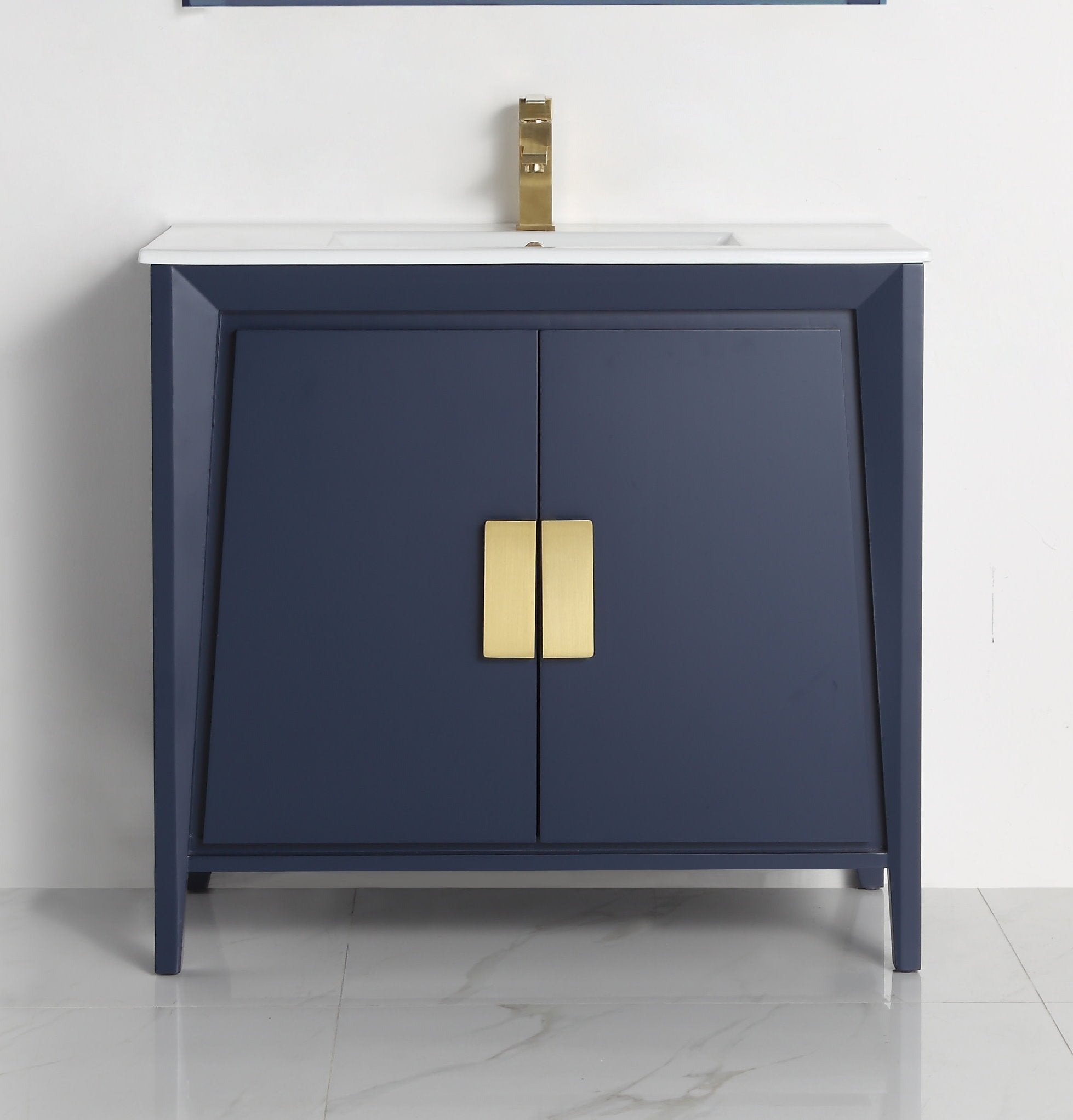 Chans Furniture CL-22NB36-ZI 36" Larvotto Navy Blue Modern Bathroom Sink Vanity