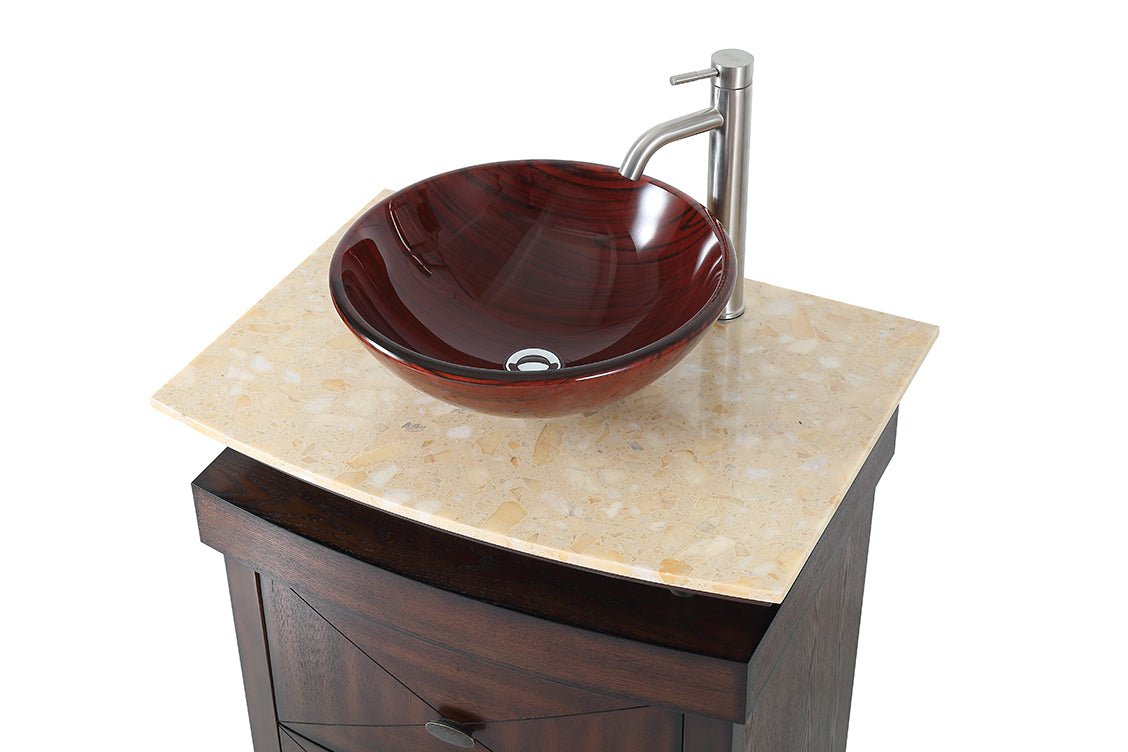 Chans Furniture Q136-1 36"  Onyx counter top Verdana Vessel Sink Bathroom Vanity