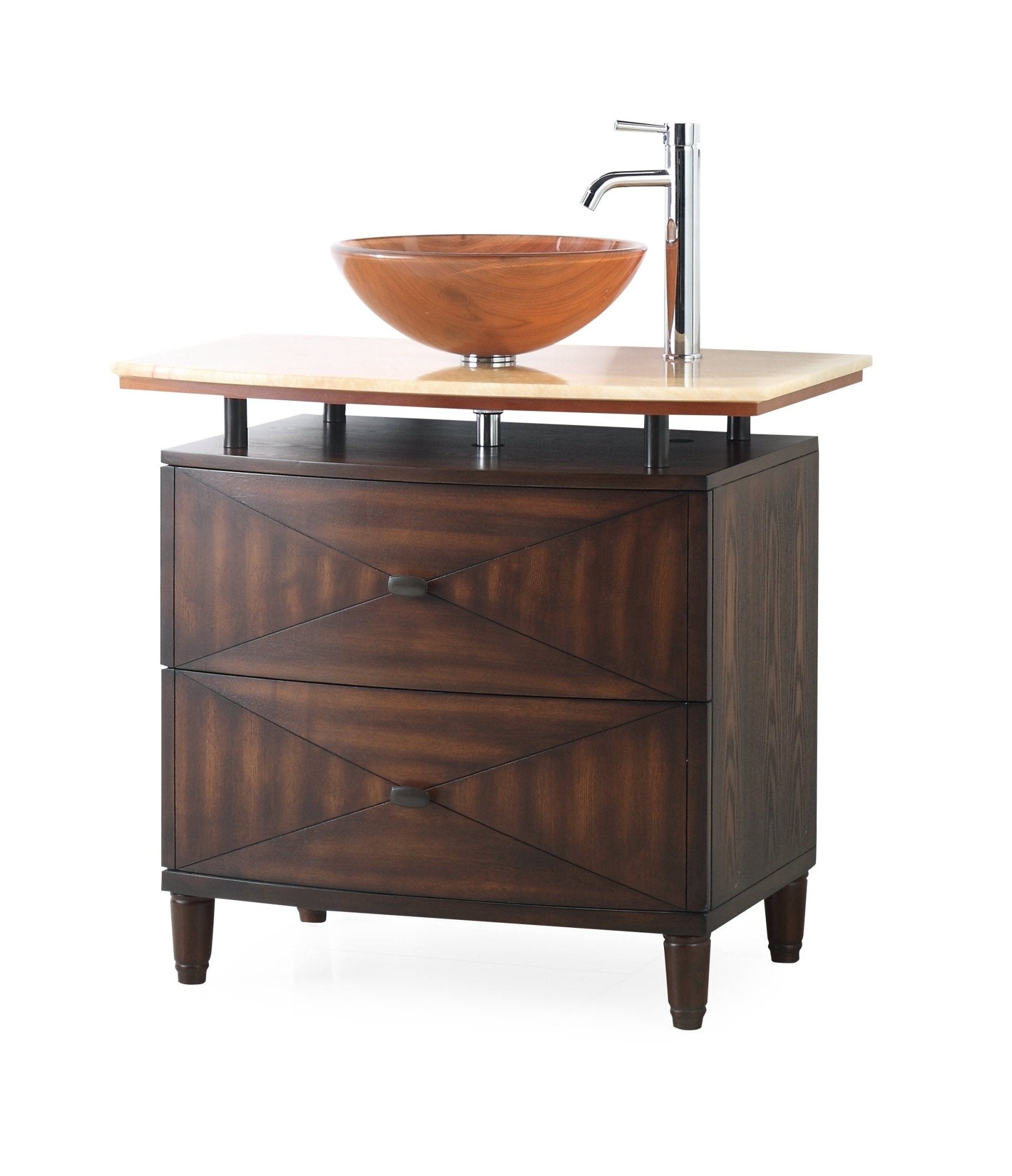 Chans Furniture Q136-1 36"  Onyx counter top Verdana Vessel Sink Bathroom Vanity