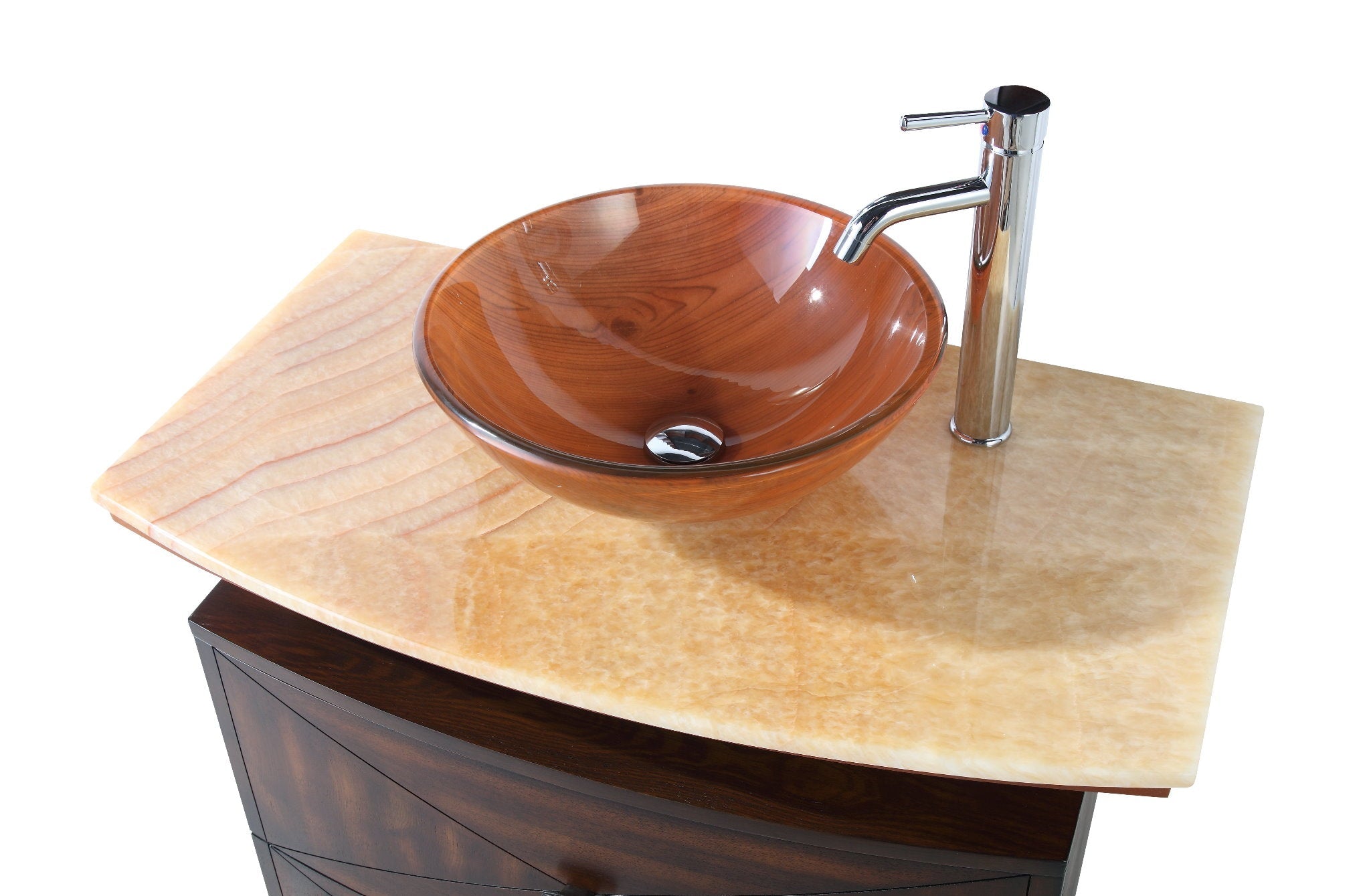 Chans Furniture Q136-1 36"  Onyx counter top Verdana Vessel Sink Bathroom Vanity