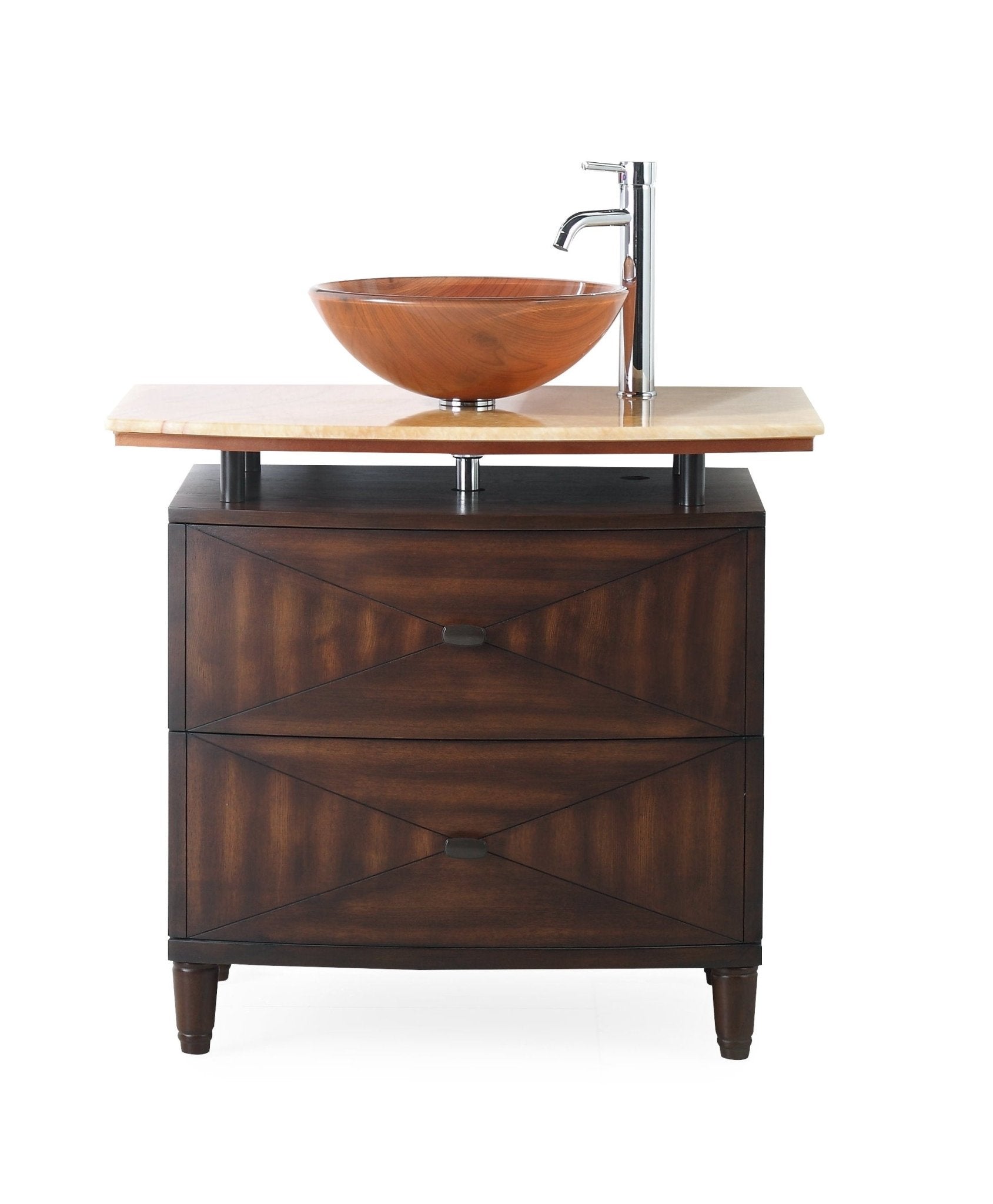 Chans Furniture Q136-1 36"  Onyx counter top Verdana Vessel Sink Bathroom Vanity