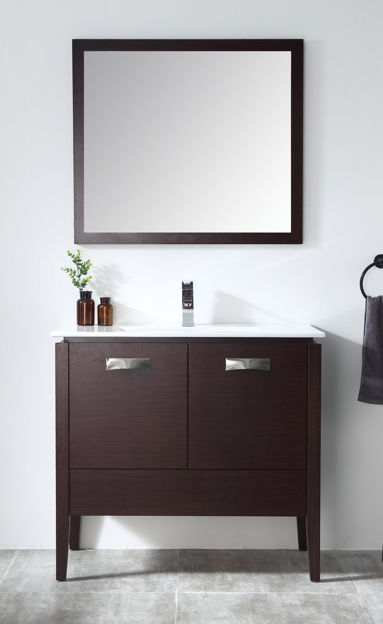Chans Furniture CL-409WE36-ZI 36" Tennant Brand Adagio Wenge Finish Bathroom Sink Vanity