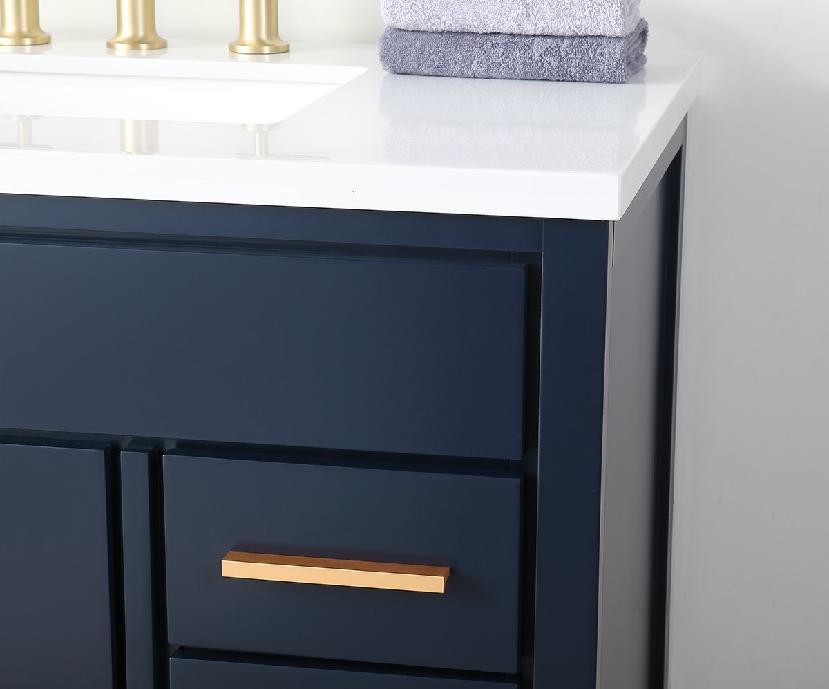 Chans Furniture TB-9888NB-V36 36"  Tennant Brand Beatrice Navy Blue Modern Bathroom Sink Vanity