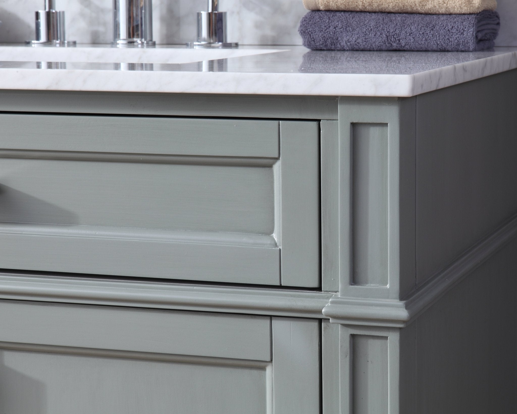 Chans Furniture QT-1808-V36CK 36 Inch Durand Modern Gray Bathroom Sink Vanity with Stone Counter Top