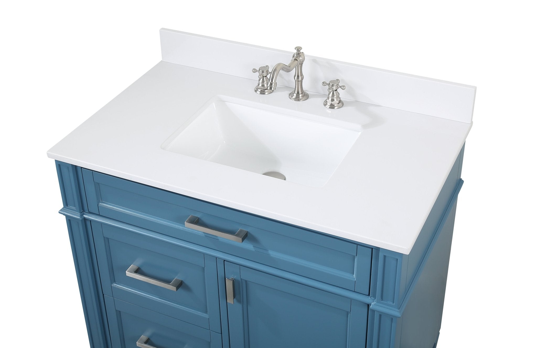 Chans Furniture QT-1808-V36TB 36'' Tennant Brand Durand Modern Teal Blue Bathroom Sink Vanity
