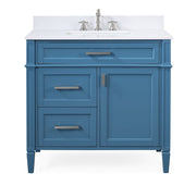 Chans Furniture QT-1808-V36TB 36'' Tennant Brand Durand Modern Teal Blue Bathroom Sink Vanity