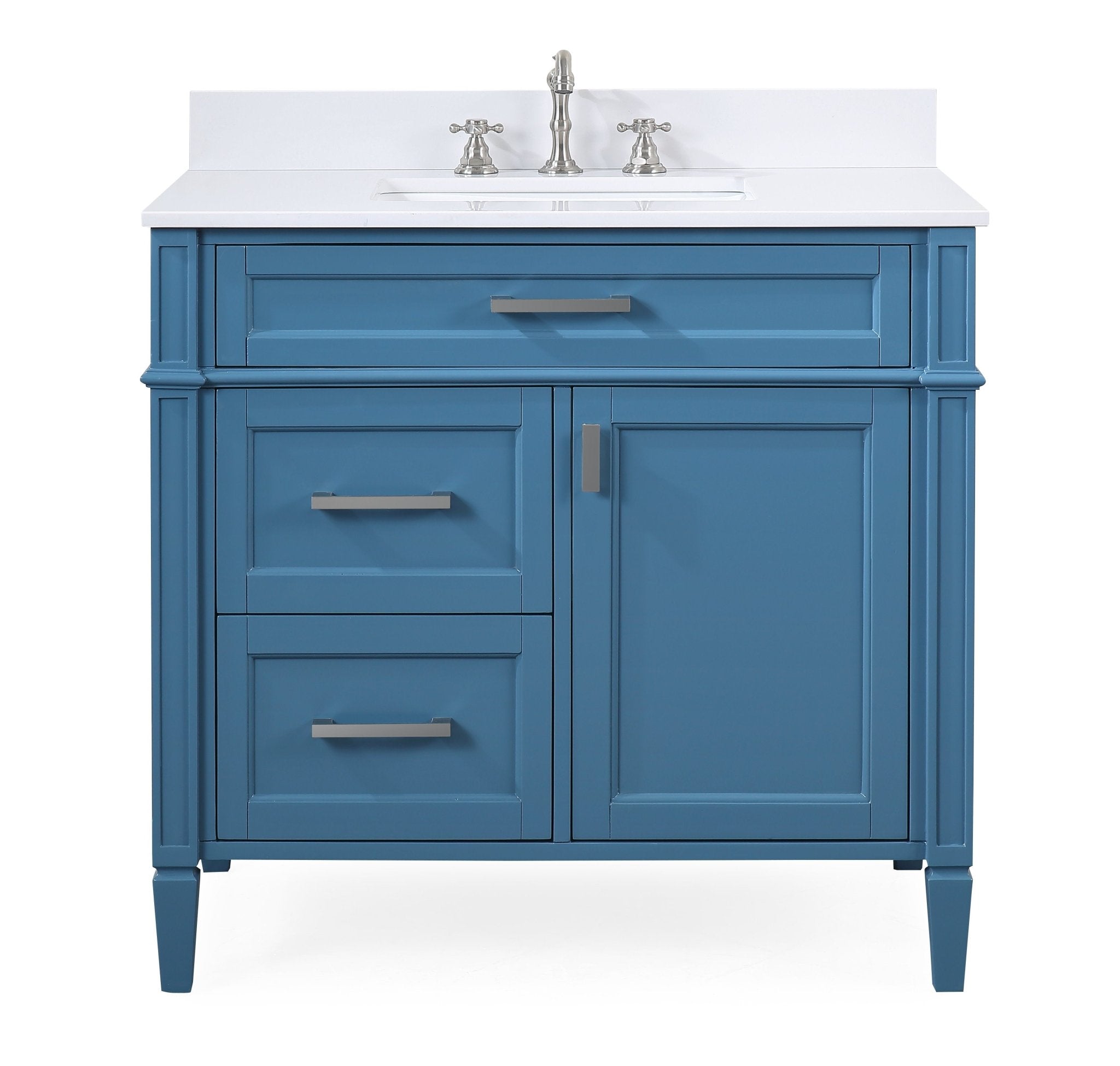 Chans Furniture QT-1808-V36TB 36'' Tennant Brand Durand Modern Teal Blue Bathroom Sink Vanity