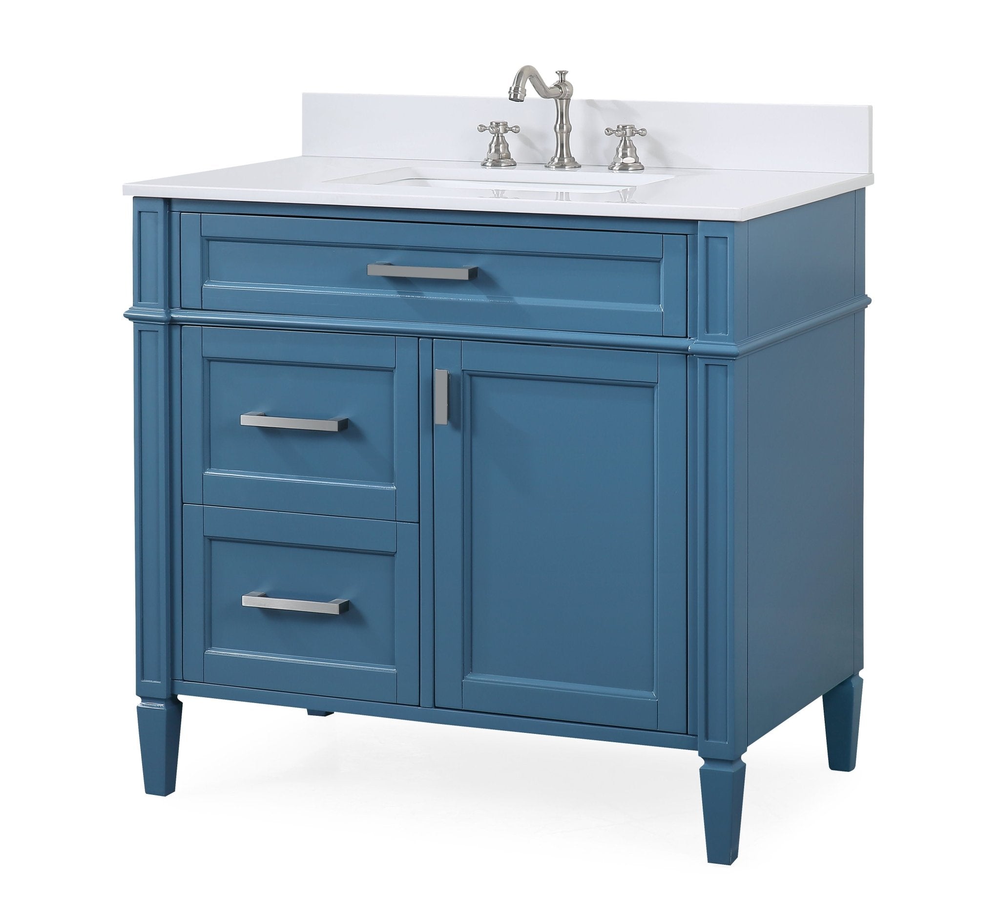Chans Furniture QT-1808-V36TB 36'' Tennant Brand Durand Modern Teal Blue Bathroom Sink Vanity