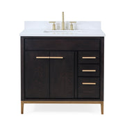 Chans Furniture TB-9838DK-V36 36"  Tennant Brand Modern Style Beatrice Bathroom Sink Vanity Wenge Finish