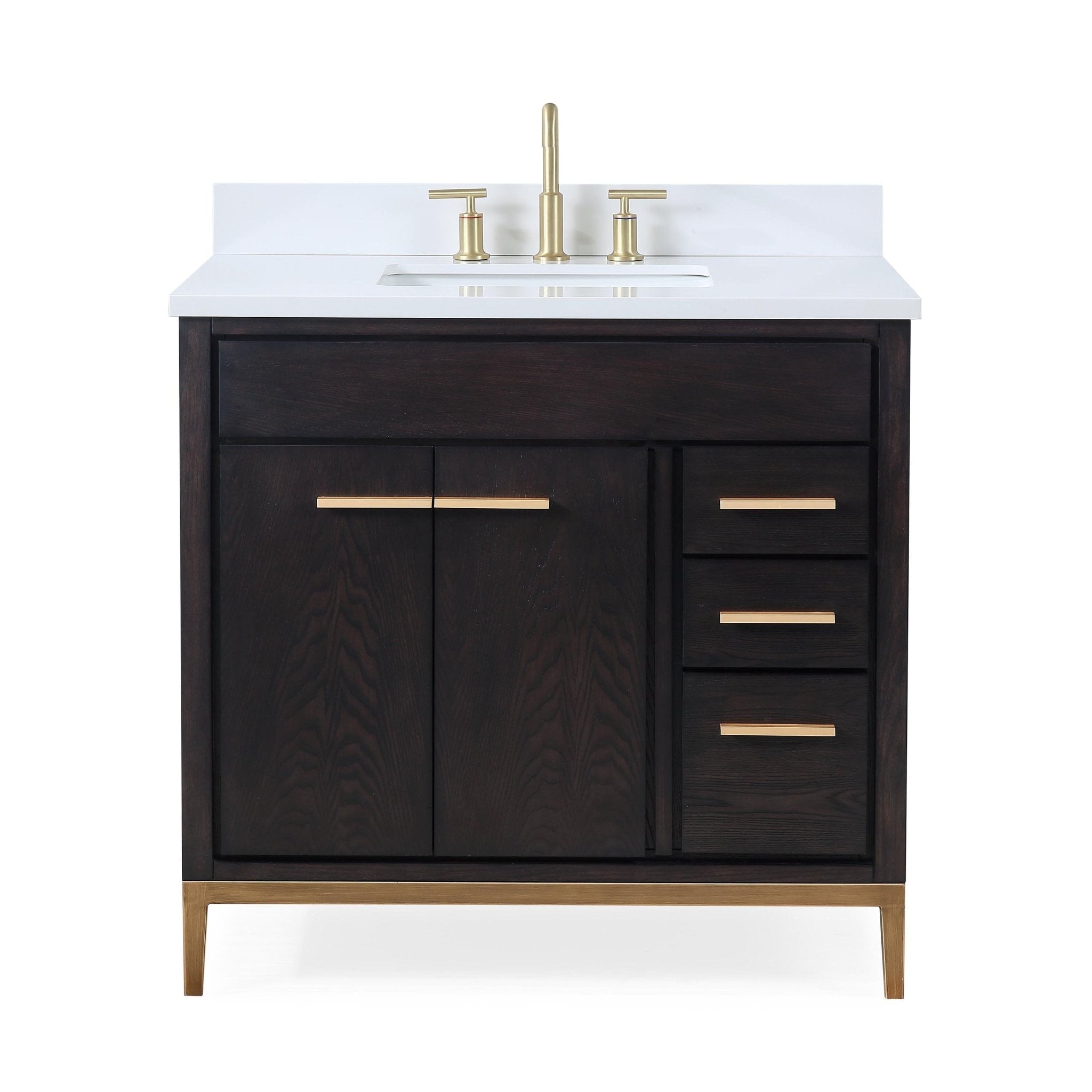 Chans Furniture TB-9838DK-V36 36"  Tennant Brand Modern Style Beatrice Bathroom Sink Vanity Wenge Finish