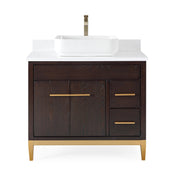 Chans Furniture 9936DK-36QT 36"  Tennant Brand Modern Style Beatrice Vessel Sink Bathroom Vanity