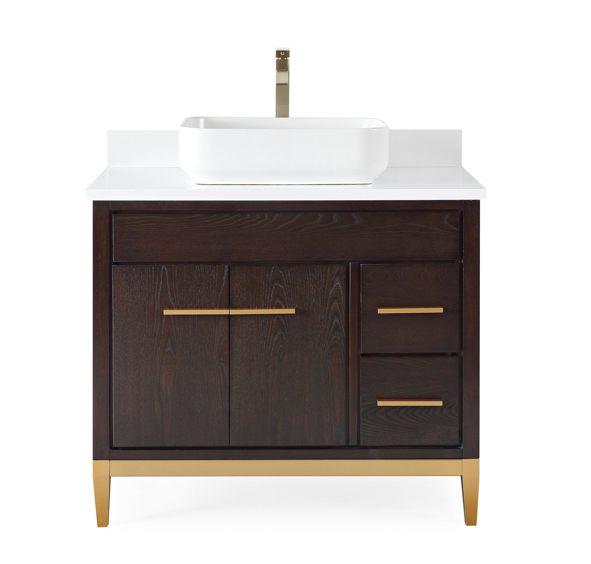 Chans Furniture 9936DK-36QT 36"  Tennant Brand Modern Style Beatrice Vessel Sink Bathroom Vanity