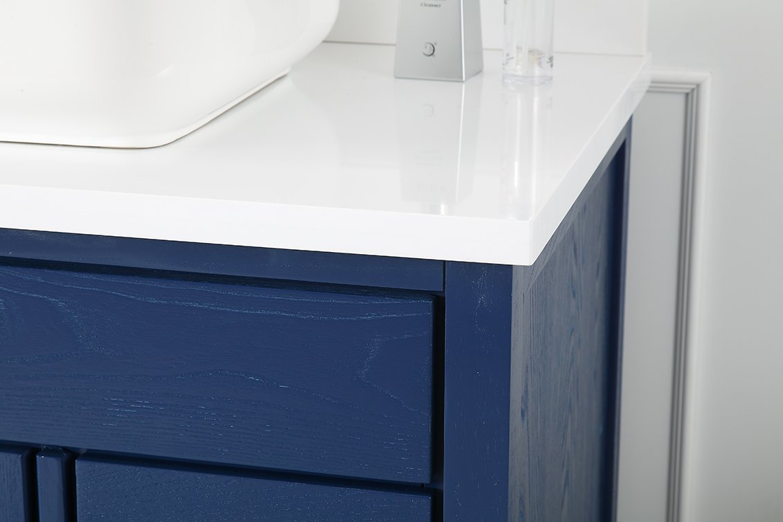 Chans Furniture 9936VB-36QT 36"  Tennant Brand Modern Style Blue Beatrice Vessel Sink Bathroom Vanity