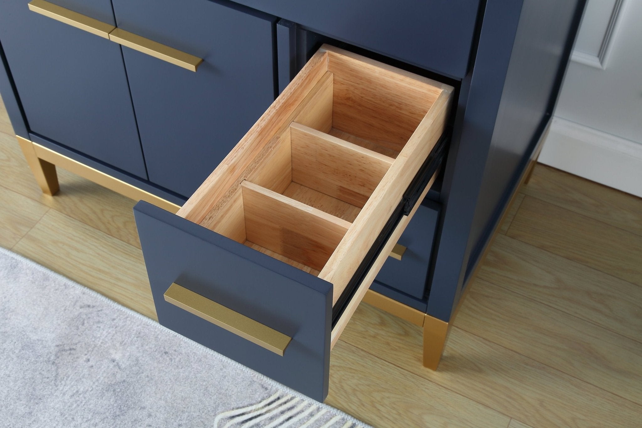 Chans Furniture TB-9936NB-36NU 36"  Tennant Brand Modern Style Navy Blue Beatrice Vessel Sink Bathroom Vanity