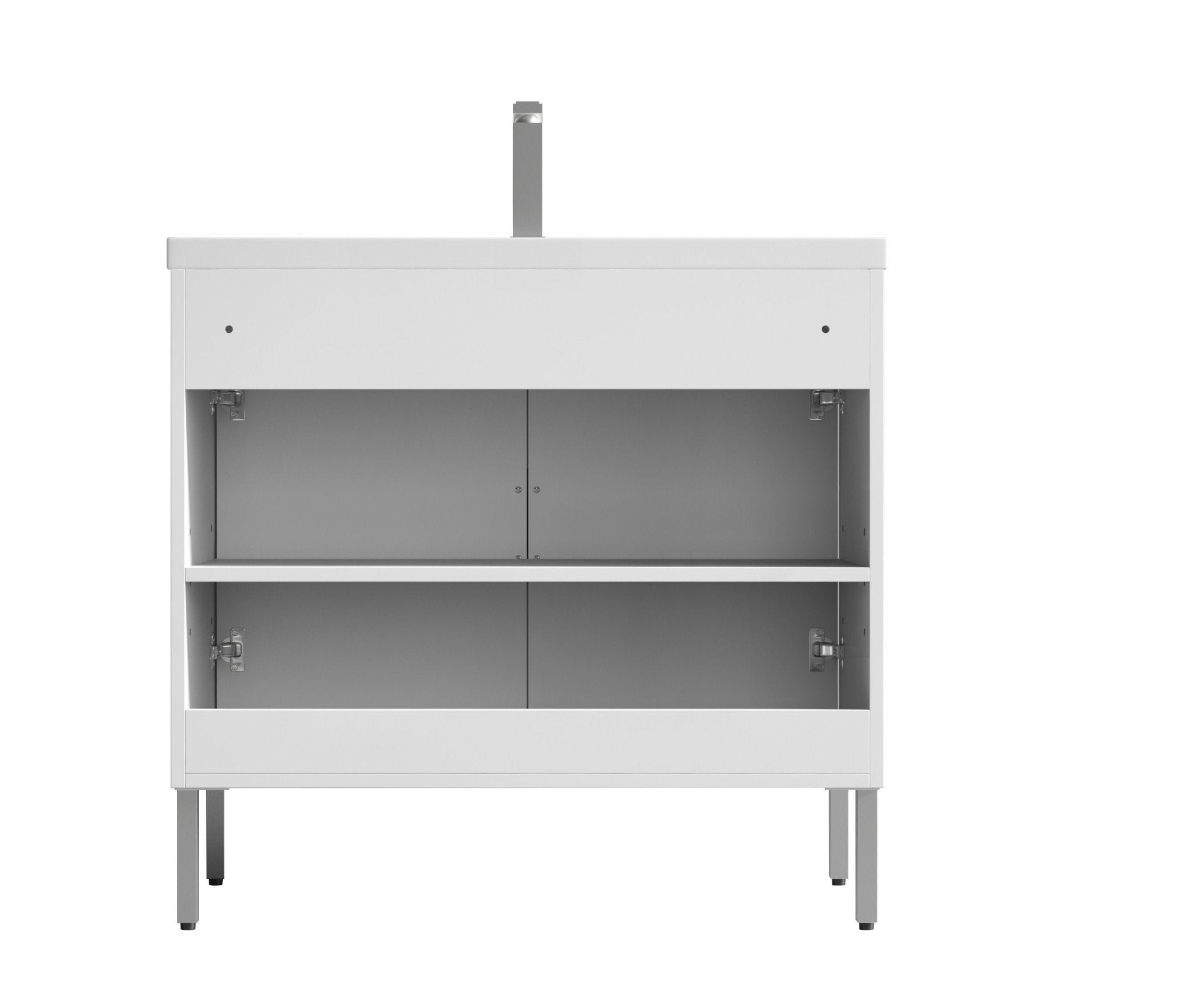 Chans Furniture AC-66WT36 36"  Tennant Brand Modern Style White Eileen Bathroom Sink Vanity
