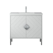 Chans Furniture AC-66WT36 36"  Tennant Brand Modern Style White Eileen Bathroom Sink Vanity