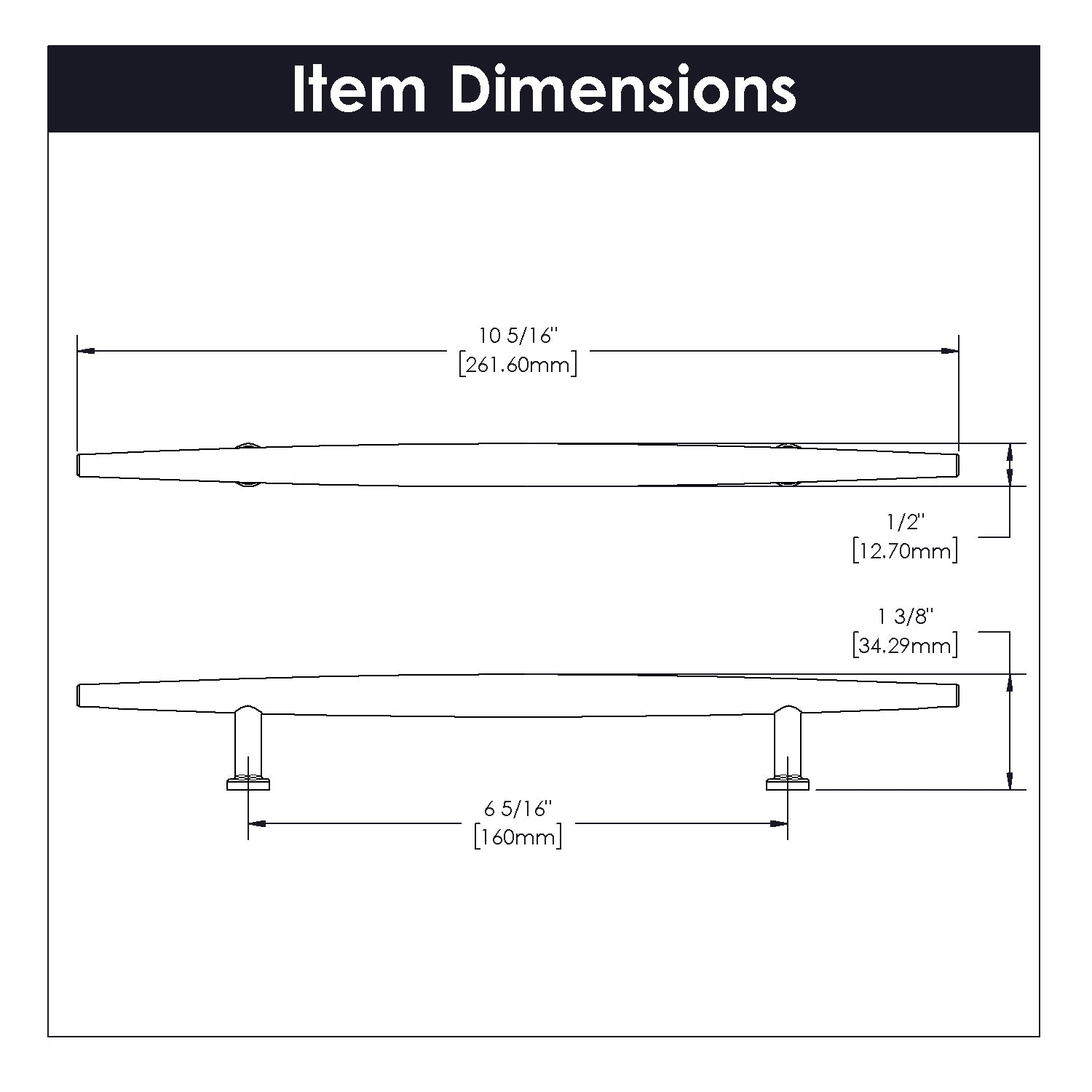 Belwith 6-5/16 Inch (160mm) Center to Center Wexler Pull (B076341)