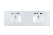 James Martin 72" Double Carrara White Marble Top with Sink, 3cm