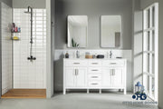 Fawna 60" White Double Bowls Bathroom Cabinet