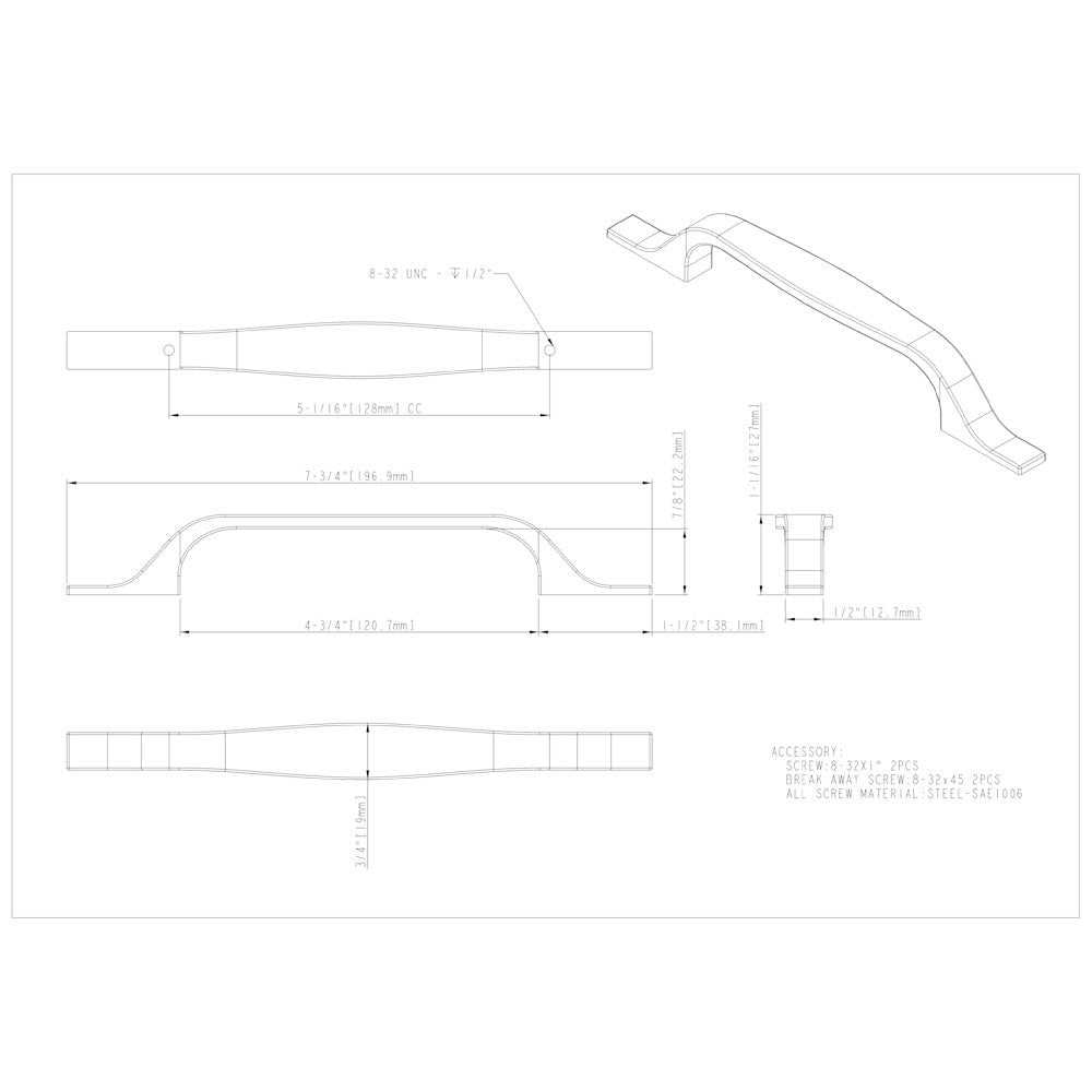 Hardware Resources 96 mm Center-to-Center Satin Nickel Square Cosgrove Cabinet Pull