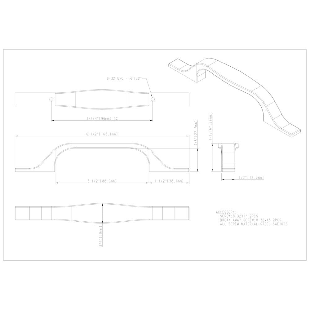 Hardware Resources 96 mm Center-to-Center Satin Nickel Square Cosgrove Cabinet Pull