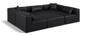 Cube 108" Vegan Leather Upholstered 6pc. Modular Sectional