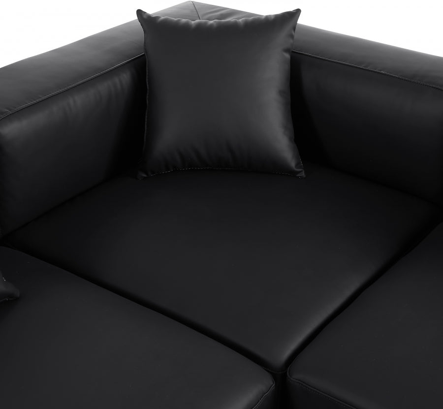 Cube 144" Vegan Leather Upholstered 7pc. Modular Sectional