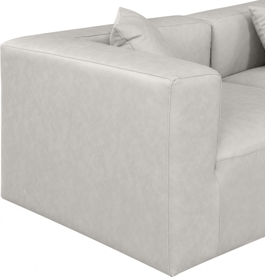 Cube 144" Vegan Leather Upholstered 7pc. Modular Sectional