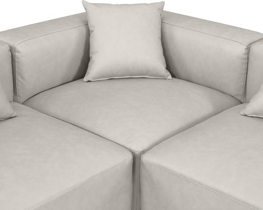 Cube 144" Vegan Leather Upholstered 7pc. Modular Sectional