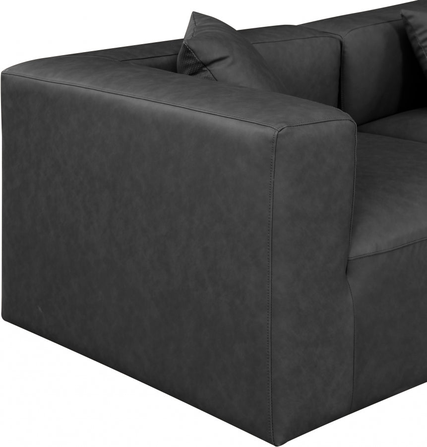 Cube 144" Vegan Leather Upholstered 7pc. Modular Sectional