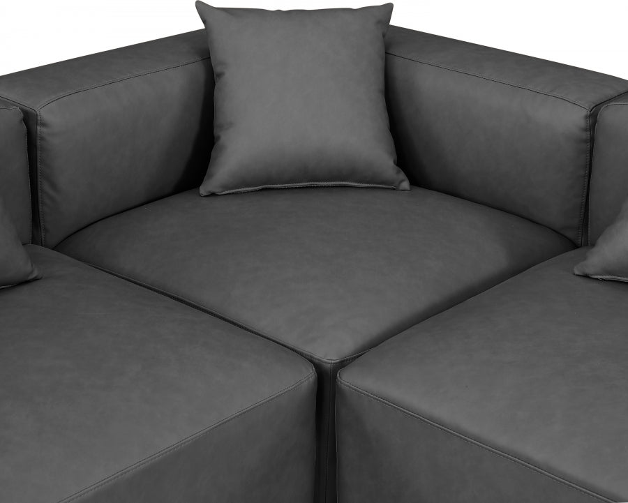 Cube 144" Vegan Leather Upholstered 7pc. Modular Sectional