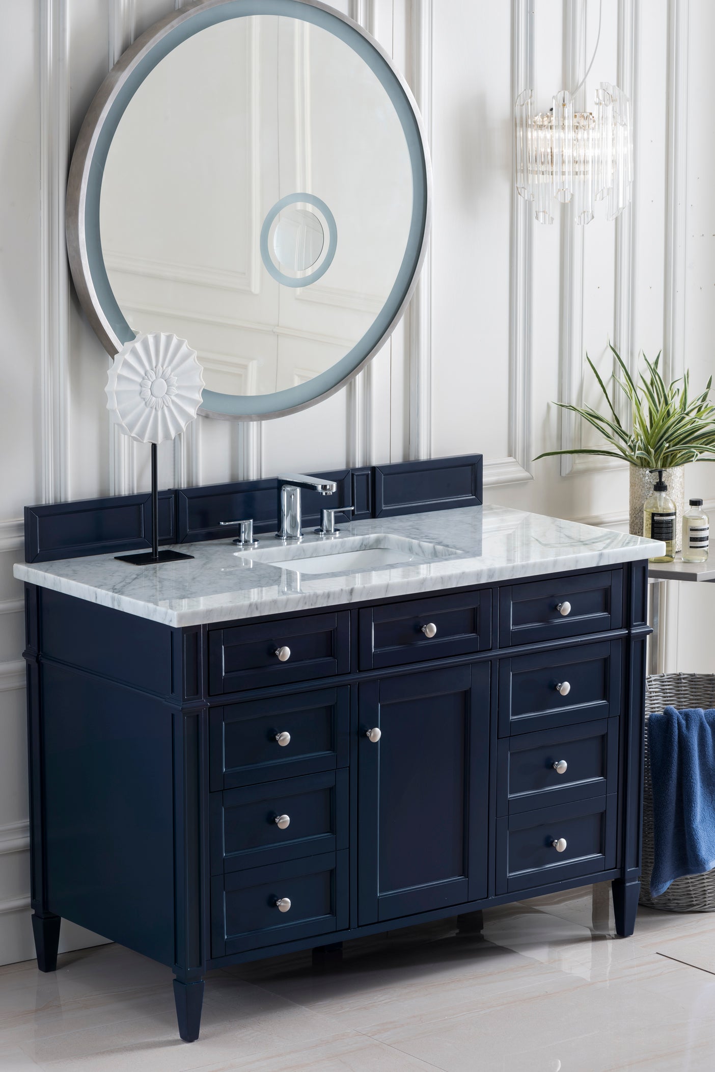 James Martin Brittany 48" Single Vanity in Victory Bleu with 3cm Countertop