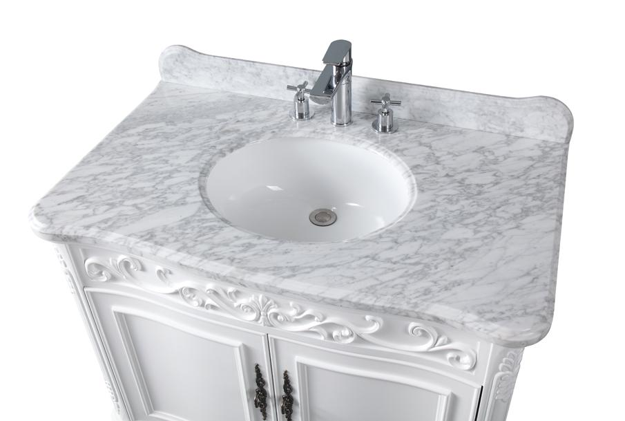 Chans Furniture HF-1092RA 39" Bathroom Vanity with Italian Carrara Marble Counter-top Benton Collection Carbone