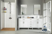 Fawna 72" White Double Bowls Bathroom Cabinet