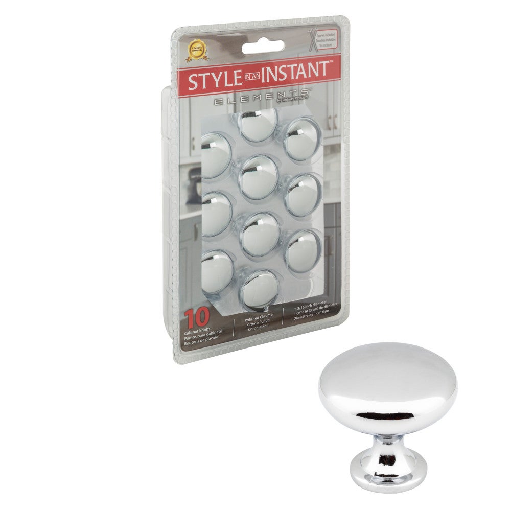 Hardware Resources 1-3/16" Diameter Satin Nickel Madison Cabinet Mushroom Knob