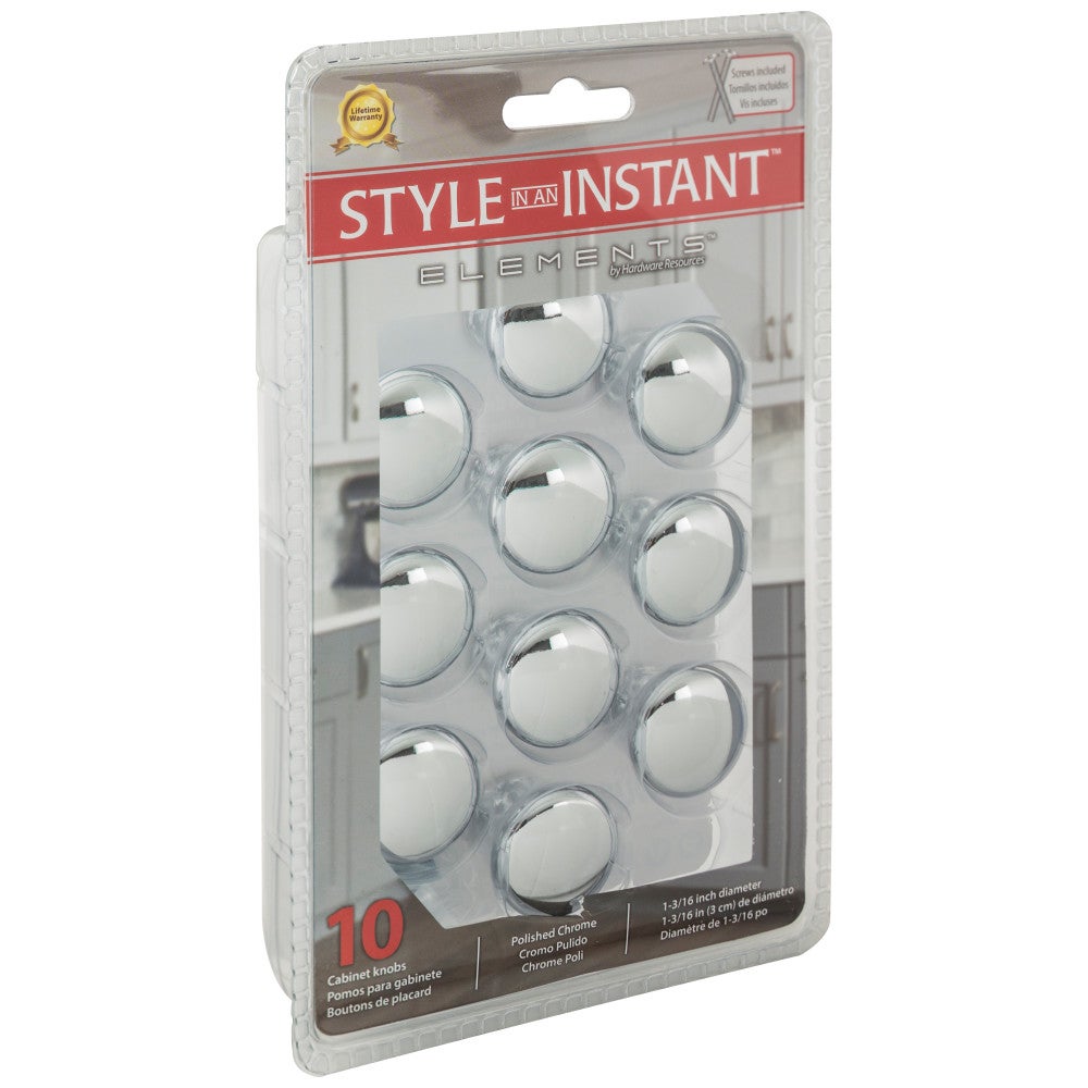 Hardware Resources 1-3/16" Diameter Satin Nickel Madison Cabinet Mushroom Knob