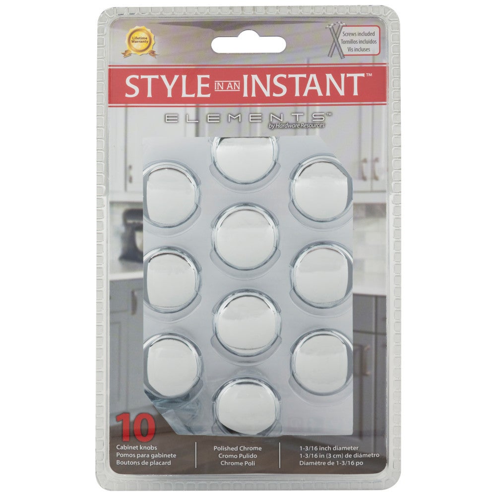 Hardware Resources 1-3/16" Diameter Satin Nickel Madison Cabinet Mushroom Knob