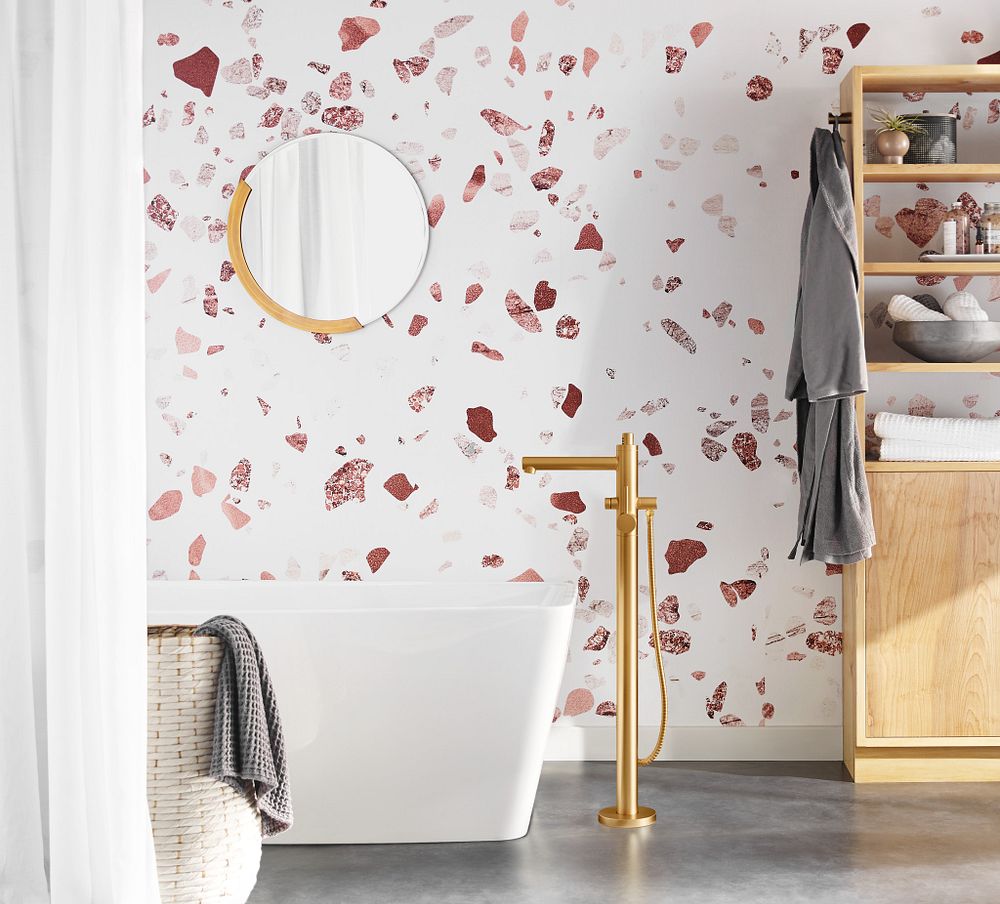 Align one-handle tub filler includes hand shower