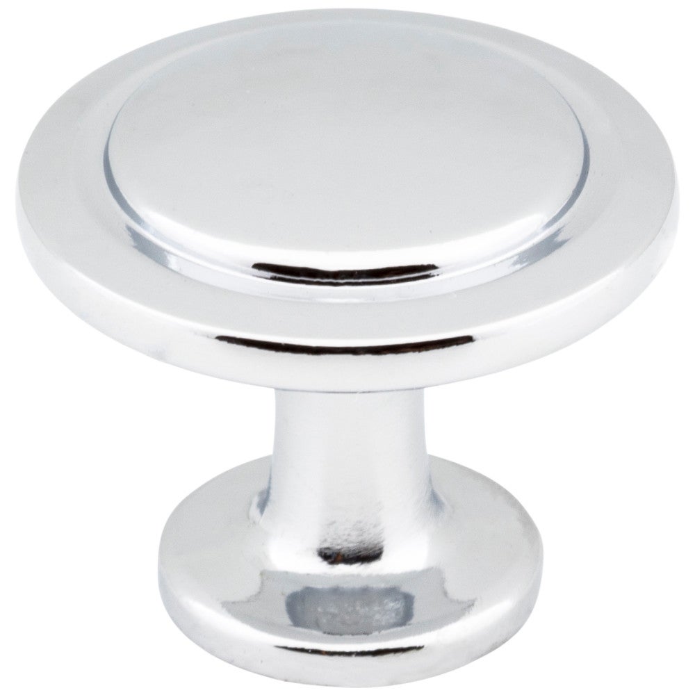 Hardware Resources 1-1/4" Diameter Satin Nickel Round Button Gatsby Cabinet Knob