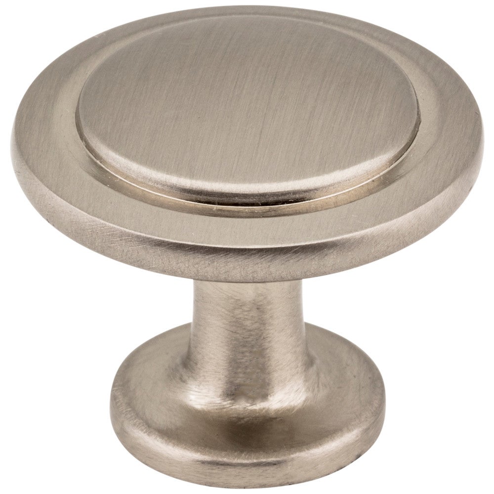 Hardware Resources 1-1/4" Diameter Satin Nickel Round Button Gatsby Cabinet Knob