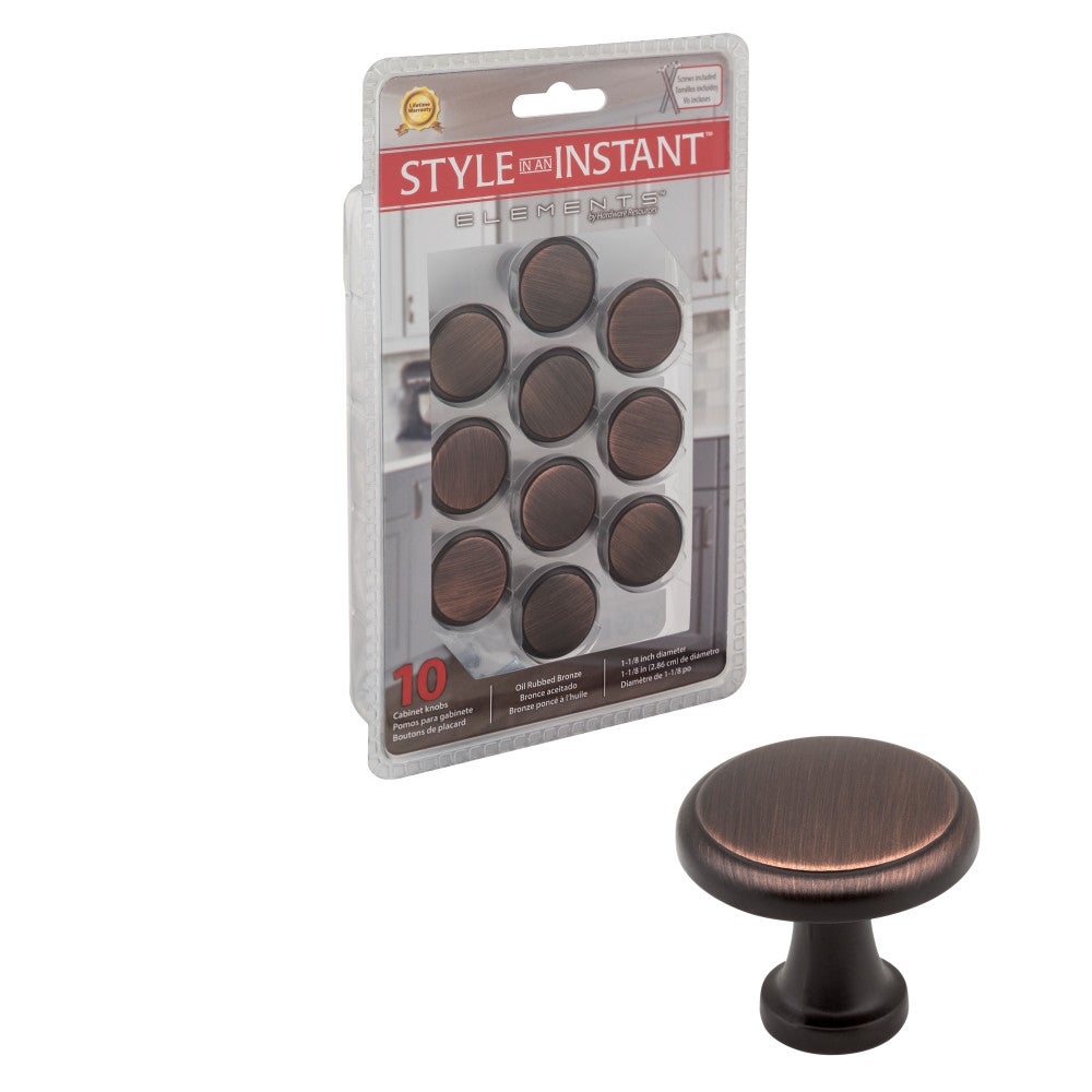 Hardware Resources 1-3/16" Diameter Satin Nickel Round Kenner Cabinet Knob