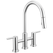 Delta Nicoli® Two Handle Pull-Down Bridge Kitchen Faucet