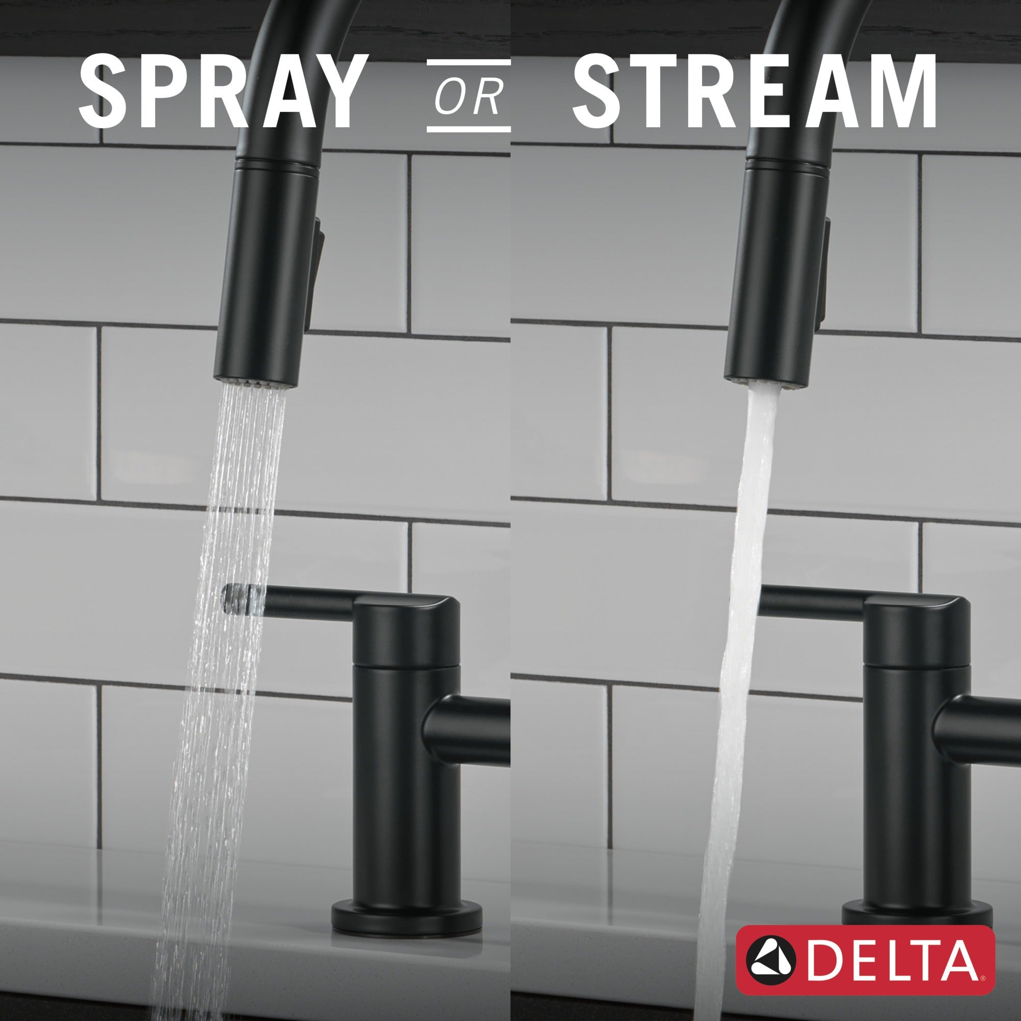 Delta Nicoli® Two Handle Pull-Down Bridge Kitchen Faucet