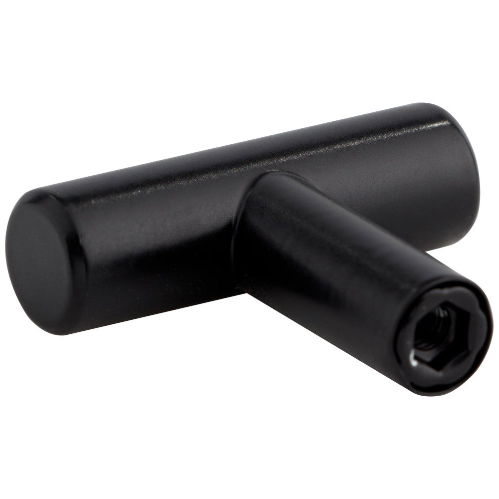 Hardware Resources 1-9/16" Overall Length Hollow Matte Black Stainless Steel Naples Cabinet "T" Knob