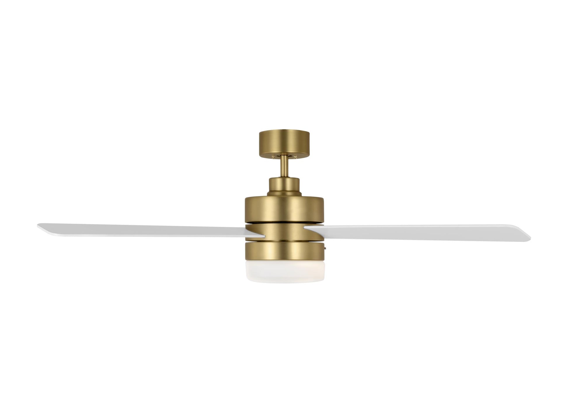 Era 52 LED Ceiling Fan in Burnished Brass with Matte White Blades and Light Kit