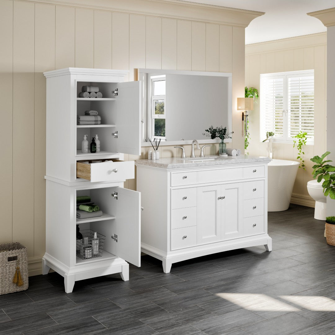 Eviva Elite Stamford 21 in. W x 18 in. D Freestanding Linen Cabinet