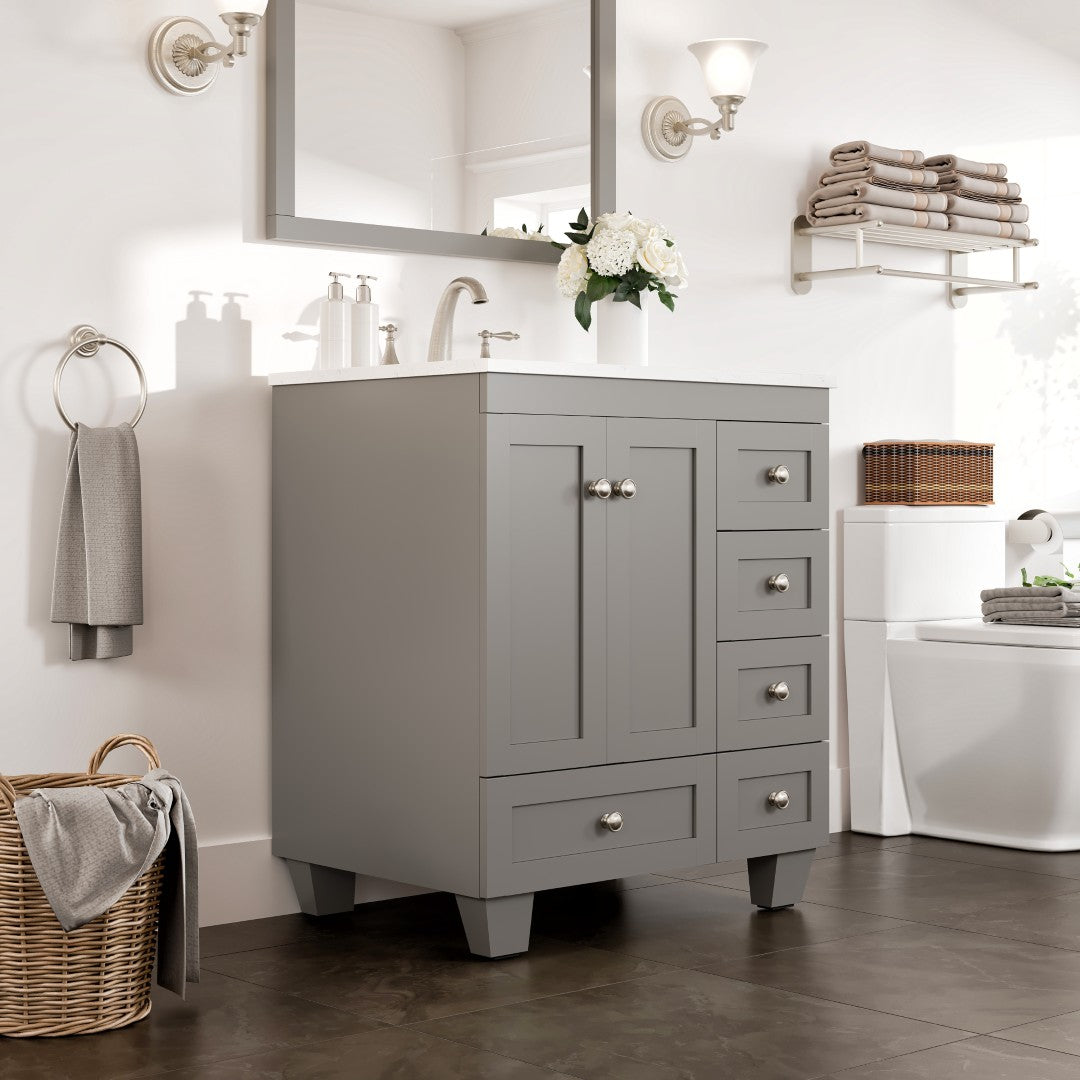 Eviva Acclaim Bath Vanity with Counter Top and Undermount Porcelain Sink (24"-30")