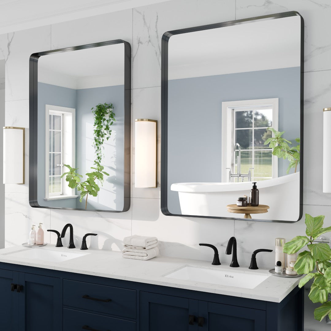 Eviva Harmony Black Metal Framed Mirror