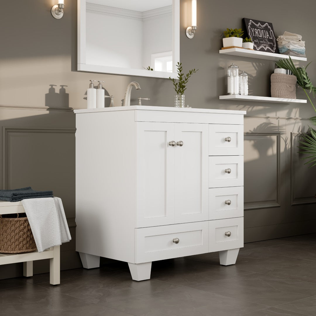 Eviva Acclaim Bath Vanity with Counter Top and Undermount Porcelain Sink (24"-30")