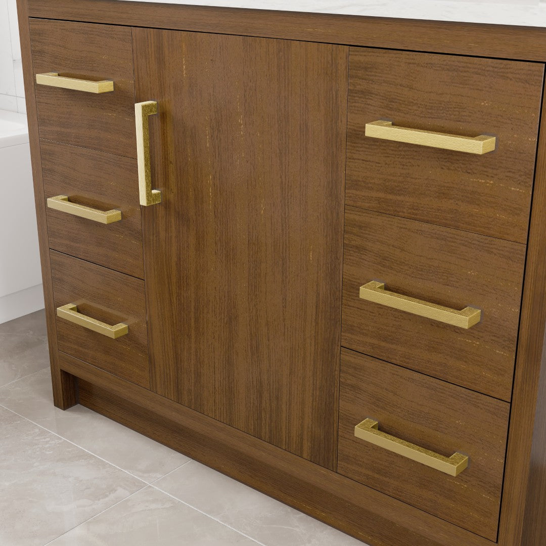 Eviva Curio Bath Vanity with Carrara Quartz Top and Undermount Porcelain Sink (24"-60")